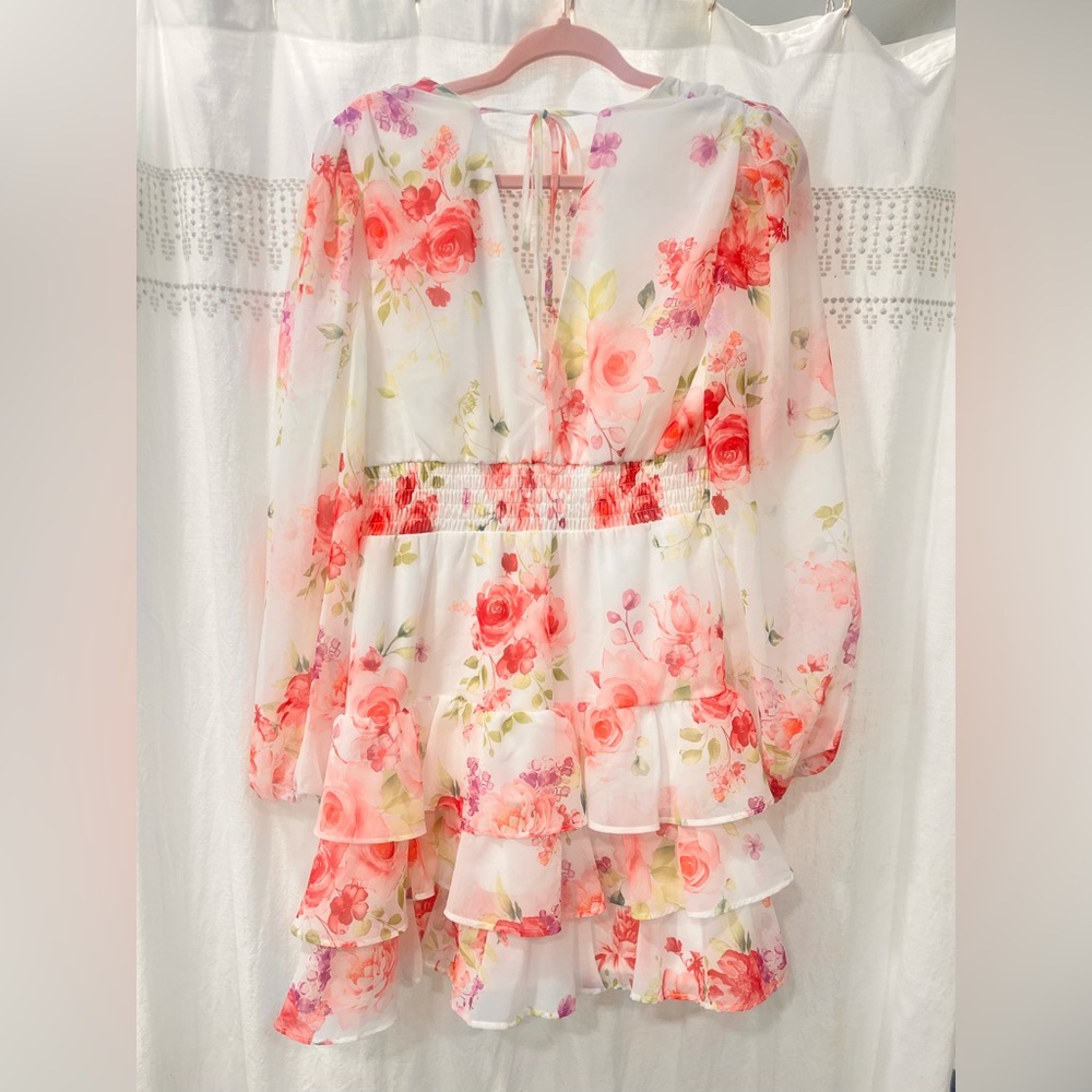 NWT Guess Floral Ruffle Dress